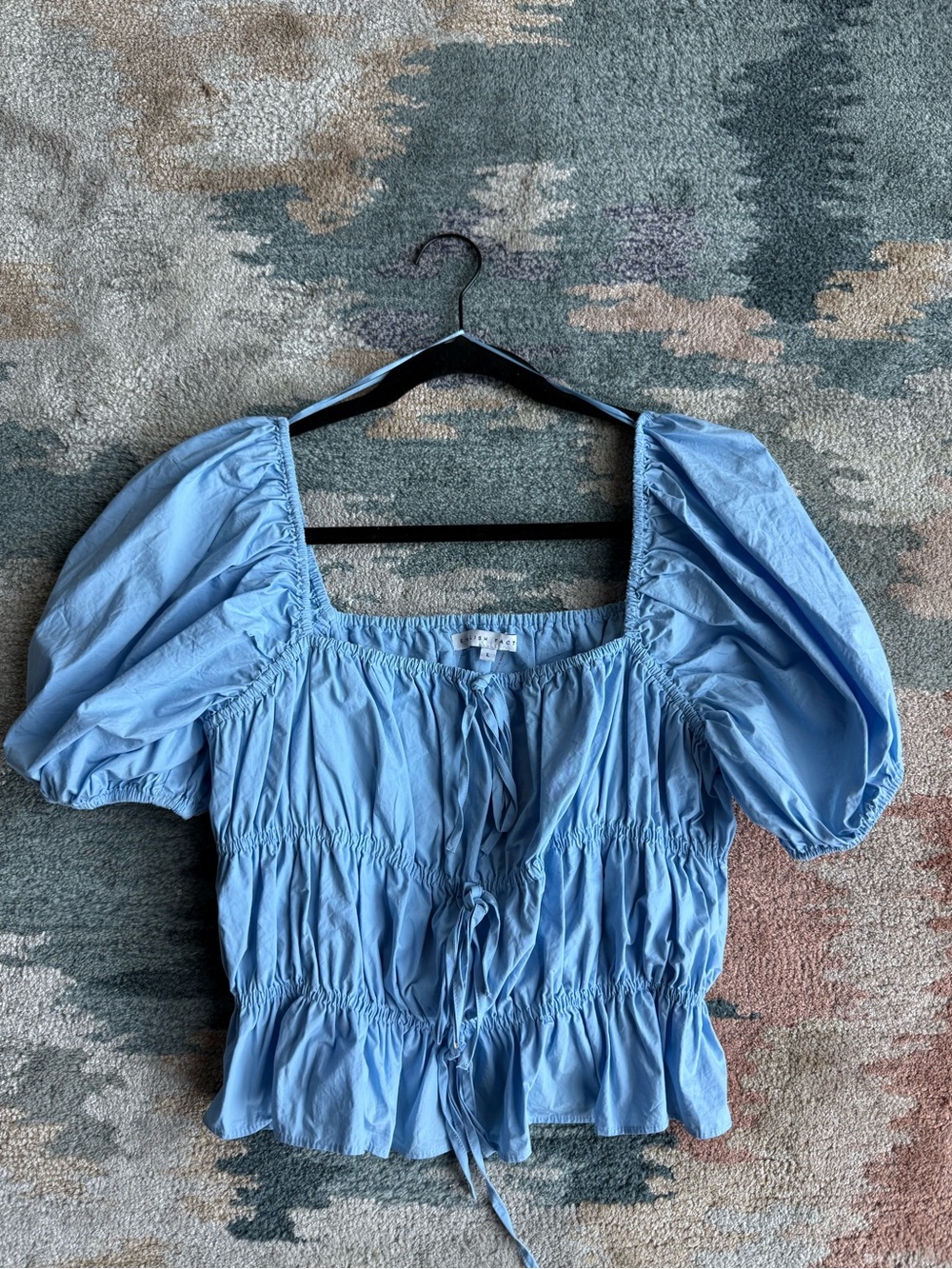 English Factory Tie Detail Shirring Top